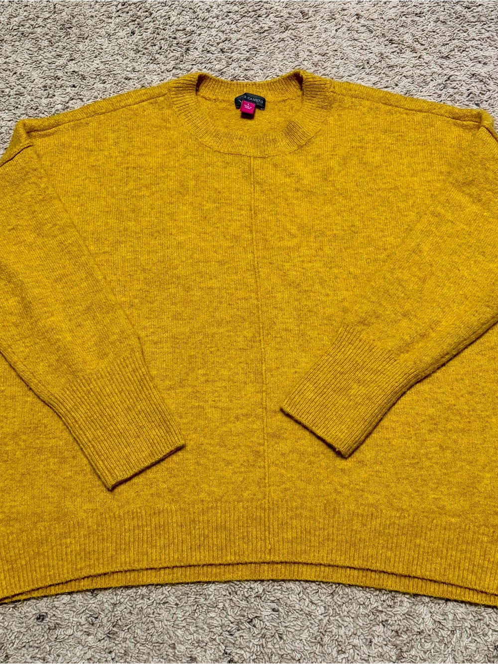 Vince Camuto Mustard Yellow Crewneck Sweater Size L